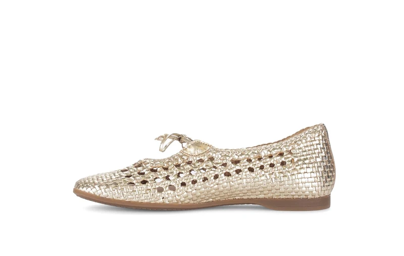Ballerines dorées en cuir