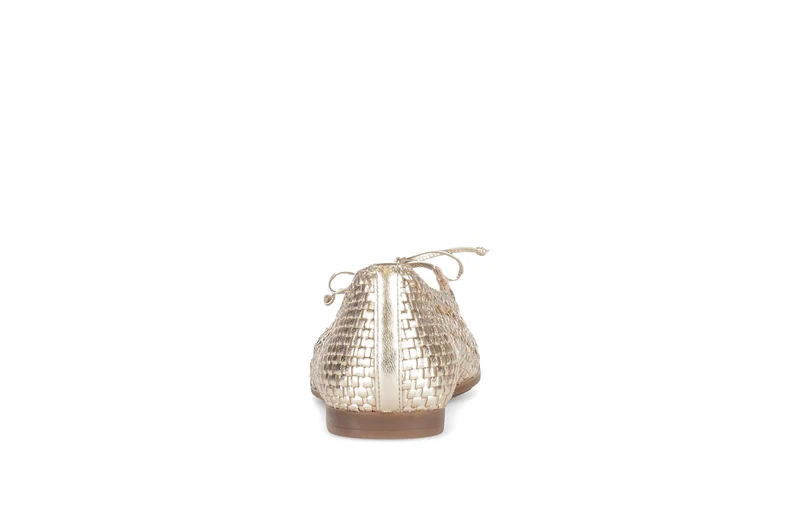 Ballerines dorées en cuir