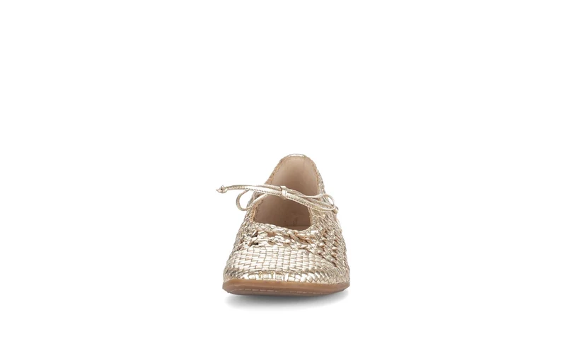 Ballerines dorées en cuir