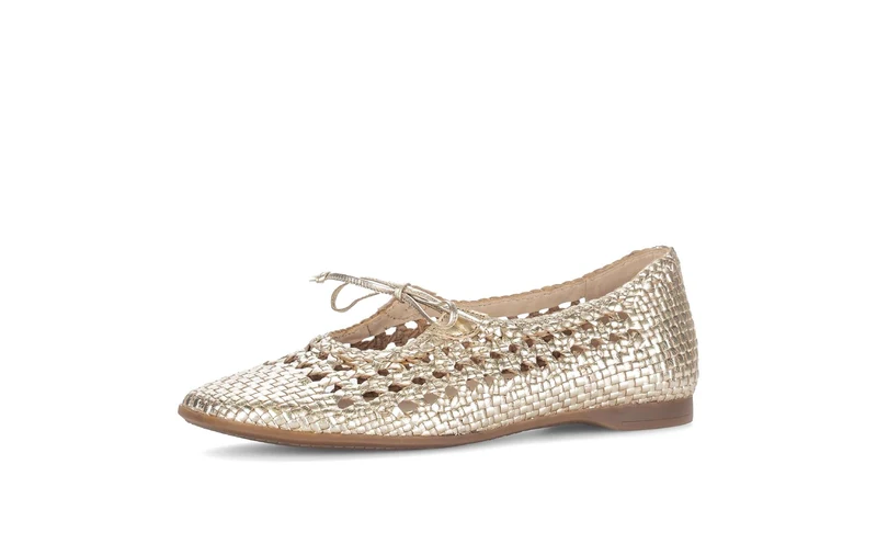 Ballerines dorées en cuir