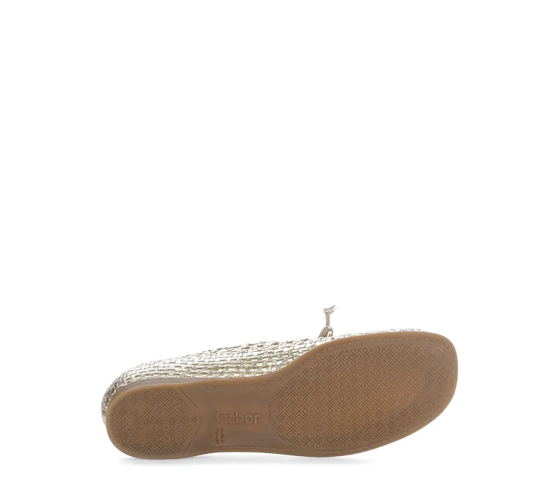 Ballerines dorées en cuir