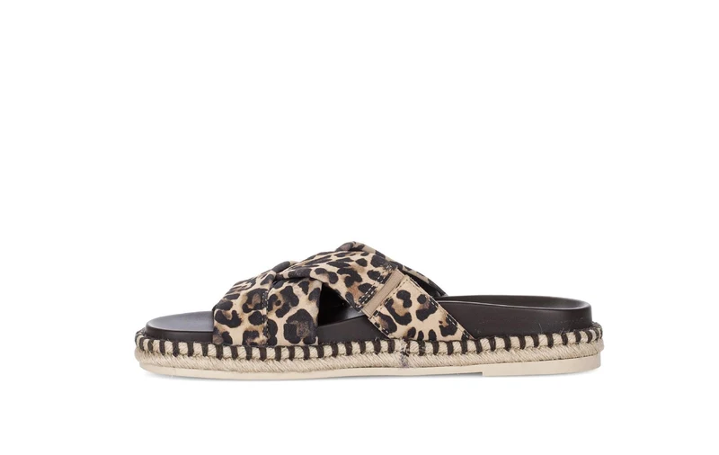 Mules léopard en nubuck