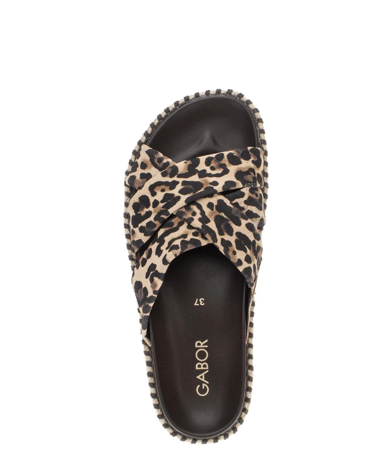 Mules léopard en nubuck