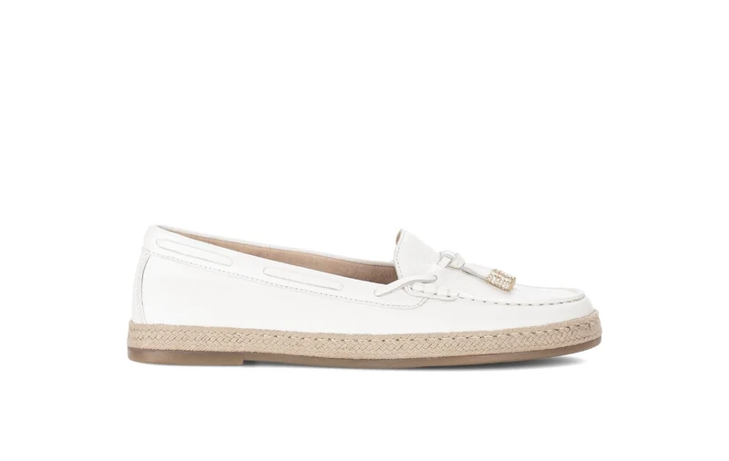 Slip-on crème en cuir