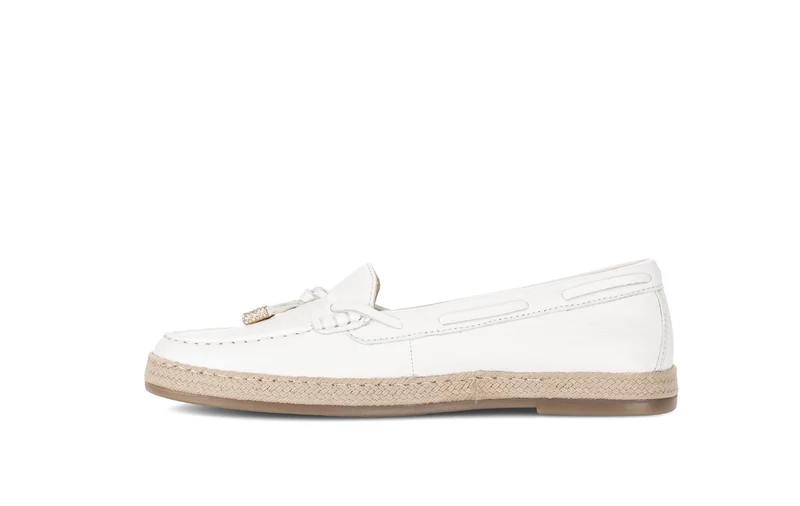 Slip-on crème en cuir