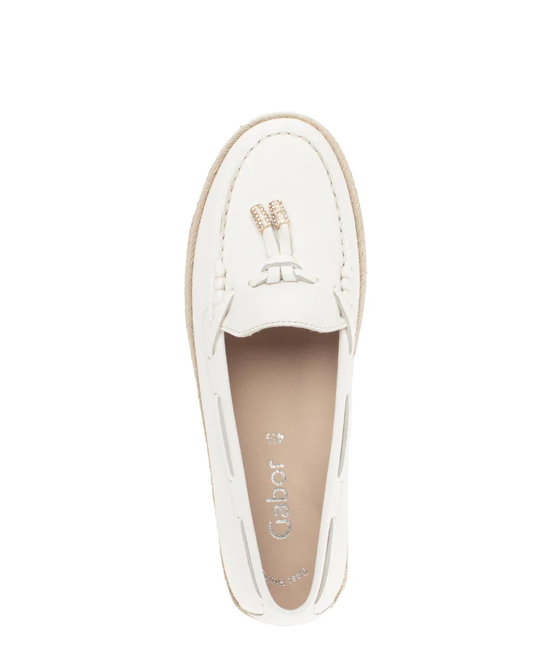 Slip-on crème en cuir