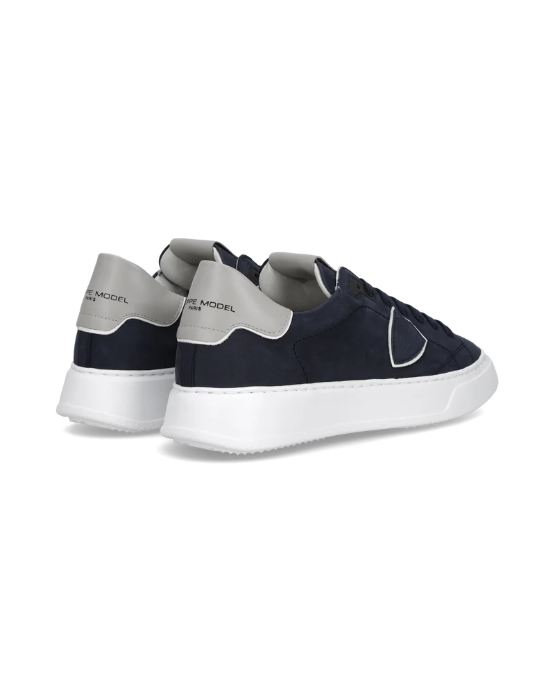 Sneakers Temple Tennis Men, White Blue Grey