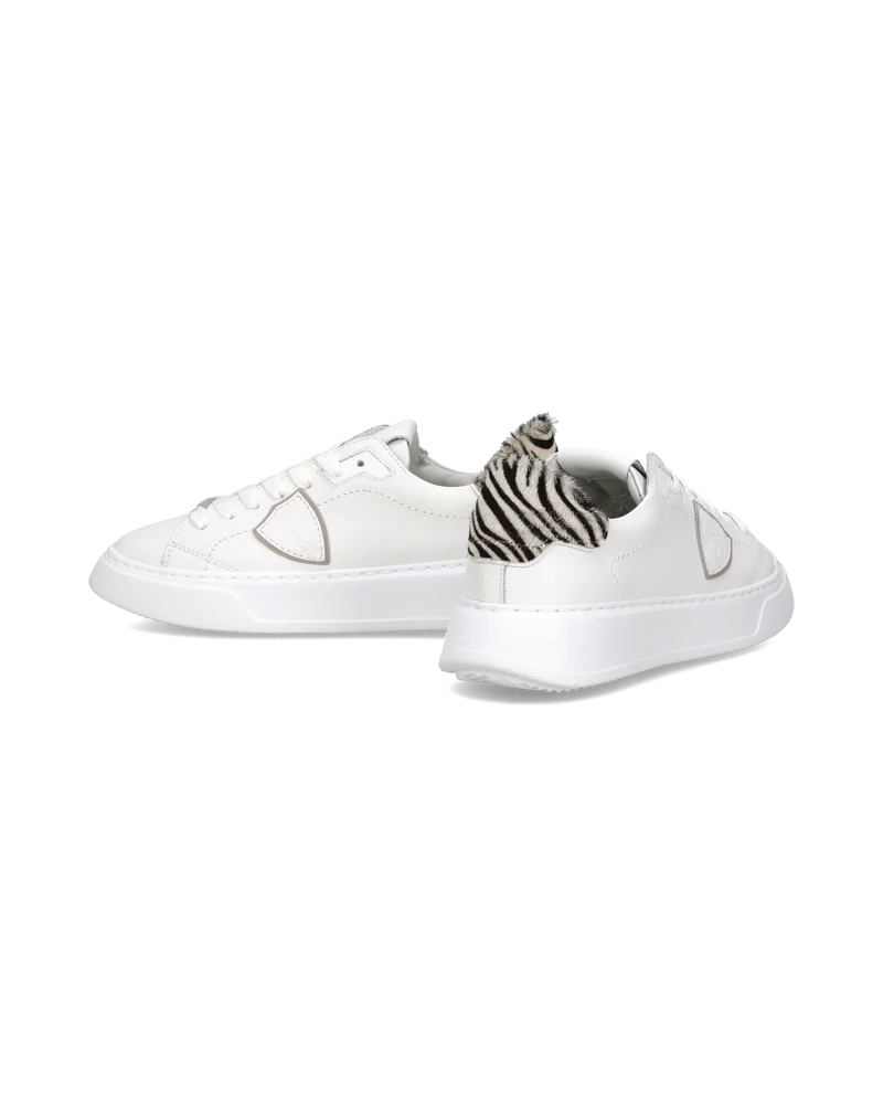 Sneakers Temple Tennis Women, White Animal print