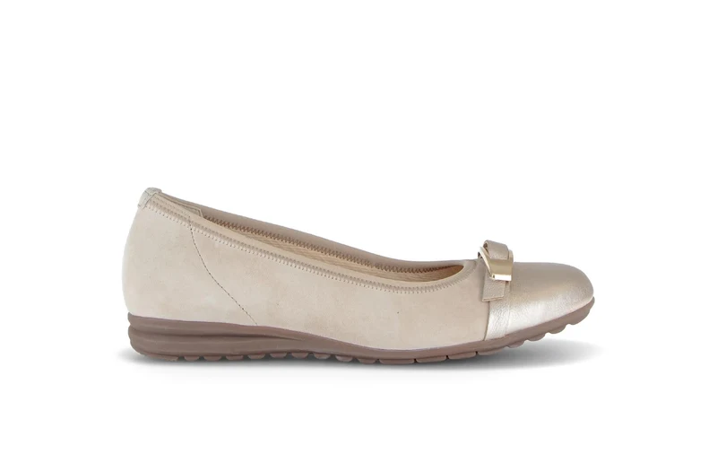 Ballerines beiges en cuir