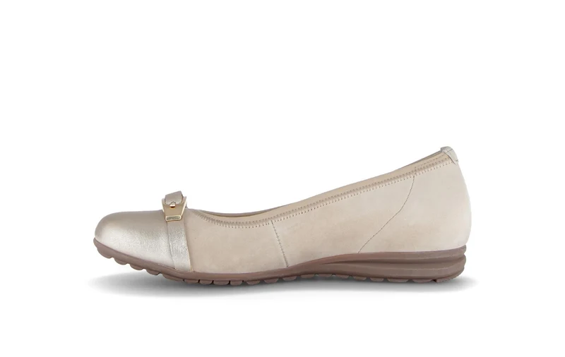 Ballerines beiges en cuir
