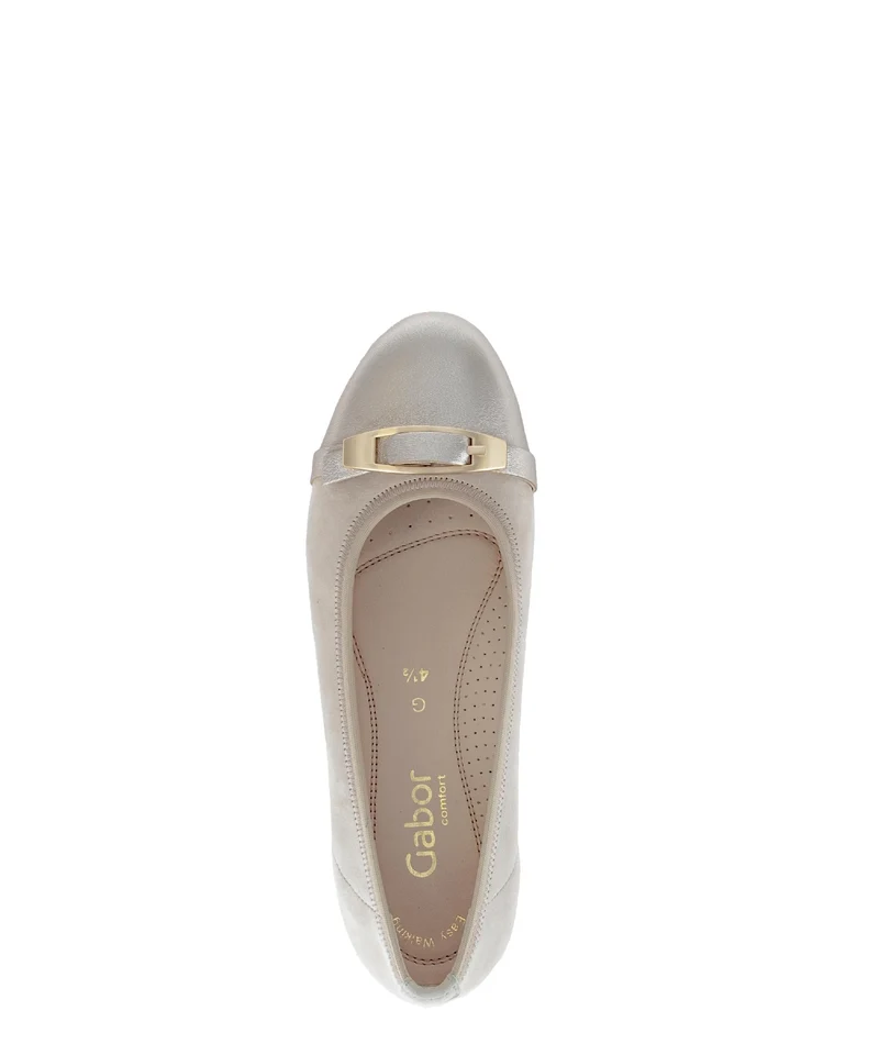 Ballerines beiges en cuir