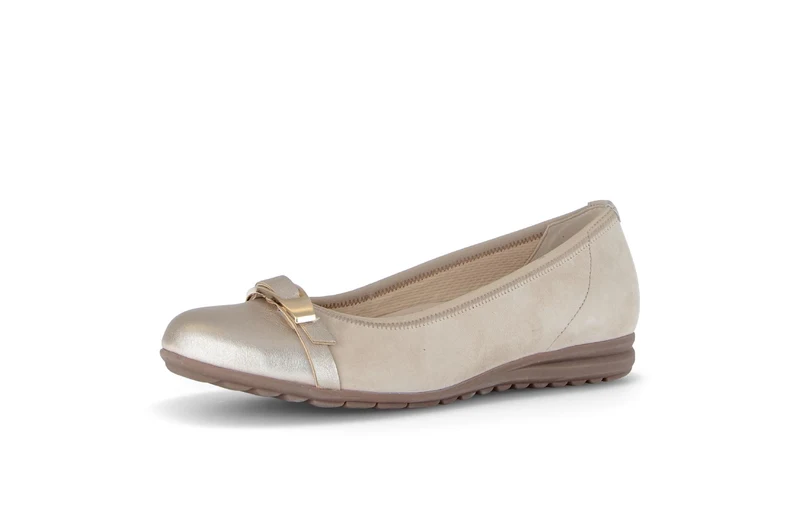 Ballerines beiges en cuir