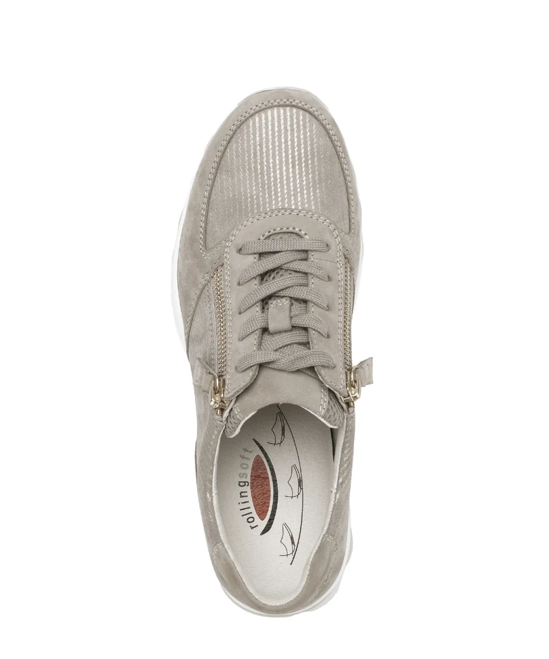 Baskets beiges en cuir