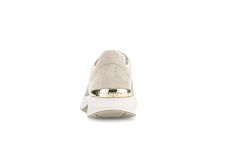 Baskets beiges en nubuck et textile