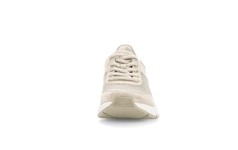 Baskets beiges en nubuck et textile