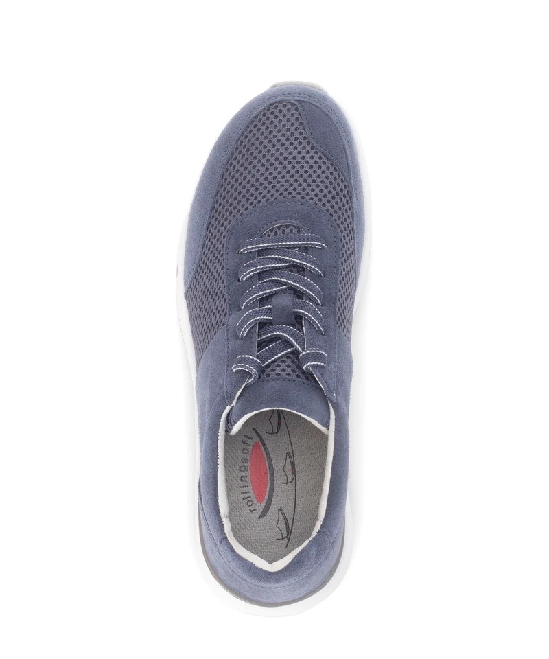 Baskets bleues en nubuck et textile