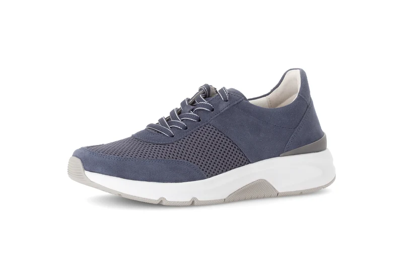 Baskets bleues en nubuck et textile