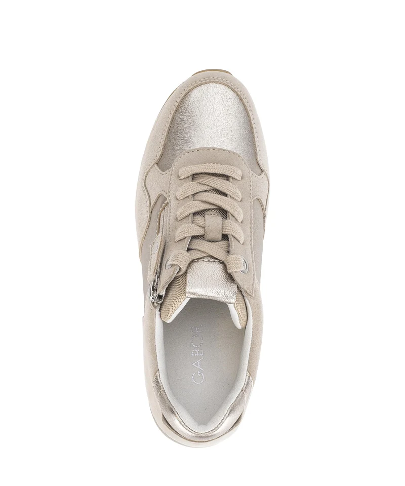 Baskets beiges en cuir
