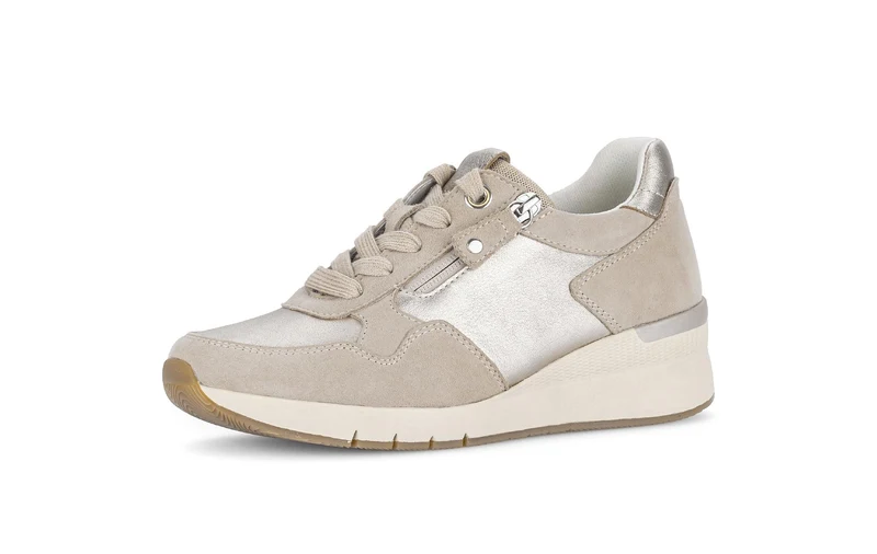 Baskets beiges en cuir