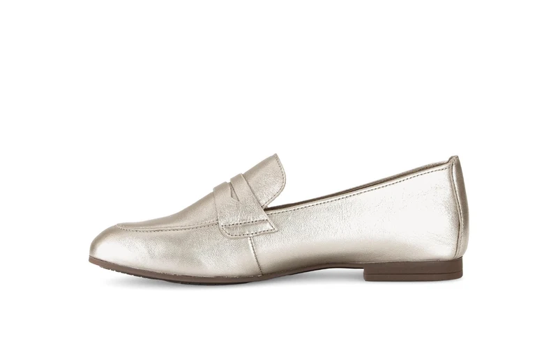 Mocassins dorés en cuir