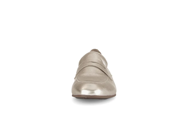 Mocassins dorés en cuir