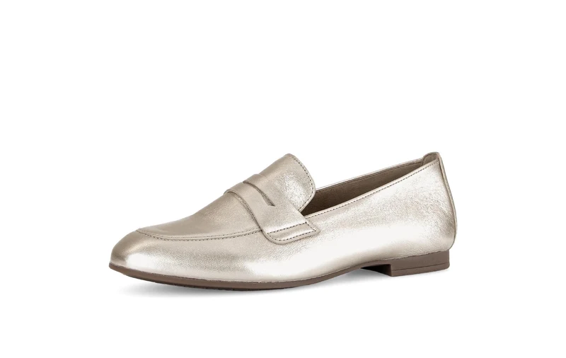 Mocassins dorés en cuir