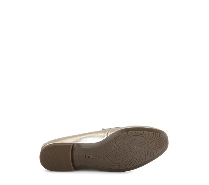 Mocassins dorés en cuir
