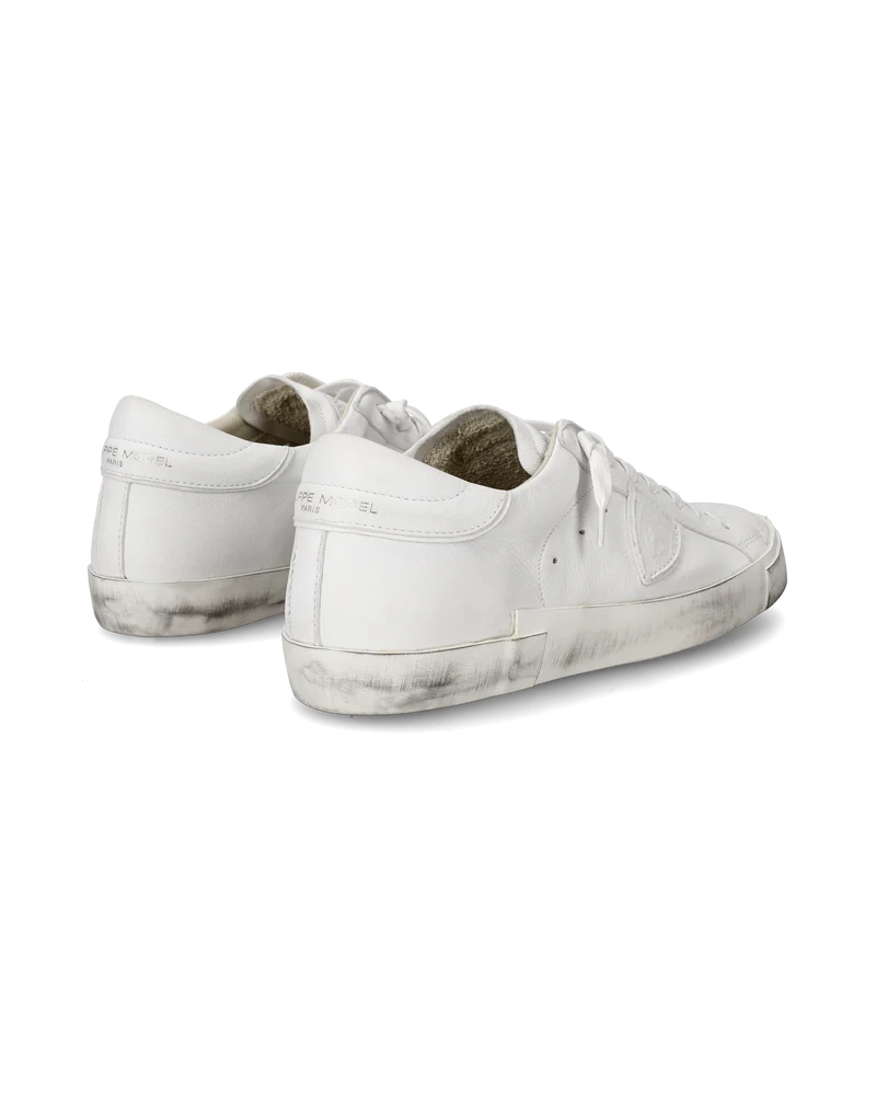 Men's Prsx Low-Top Sneakers in Leather, White