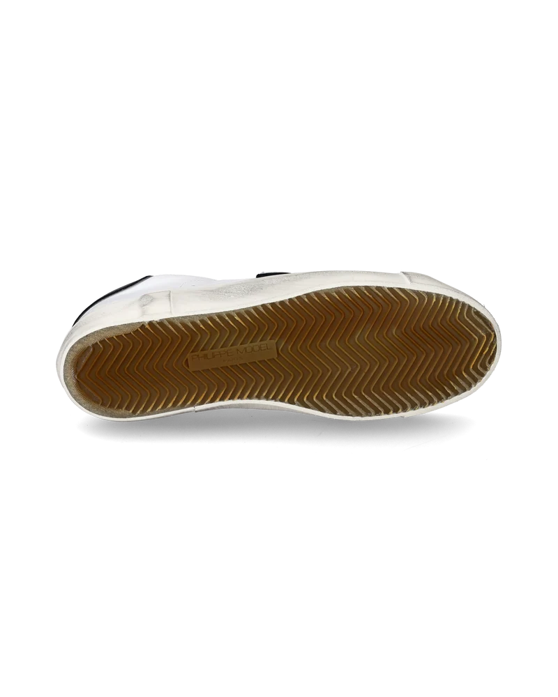 Men's Prsx Low-Top Sneakers in Leather, White Black