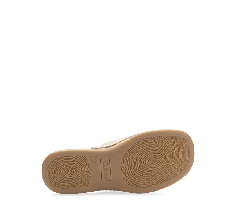 Mules beiges/reflets dorés en nubuck