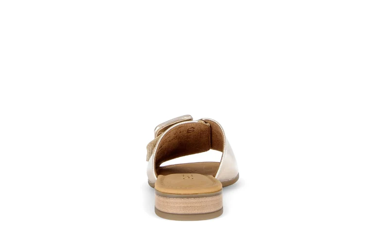 Mules dorées en cuir