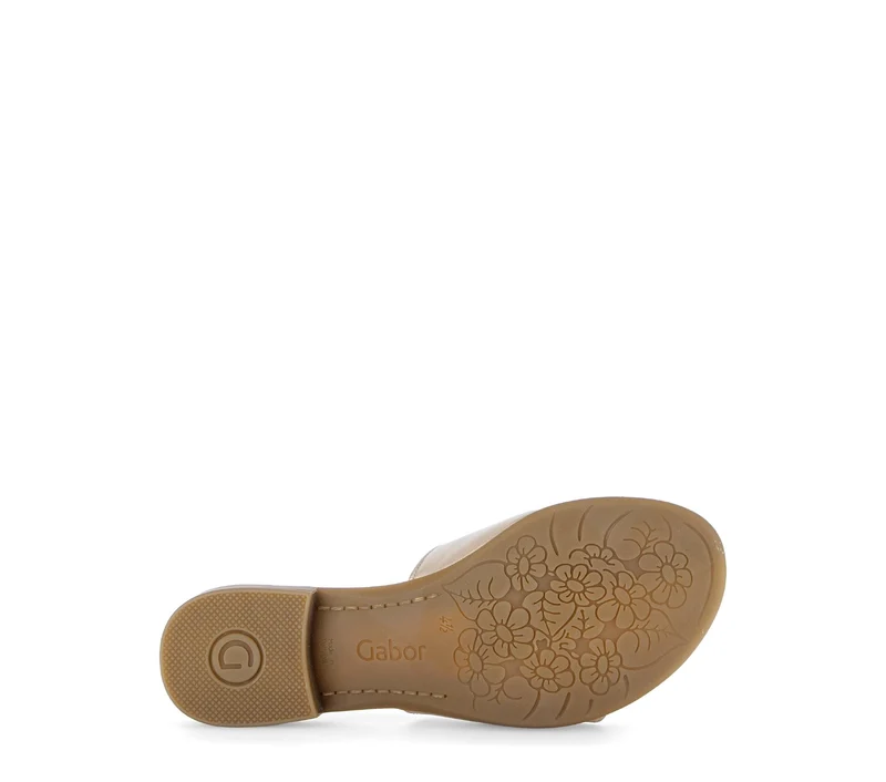 Mules dorées en cuir