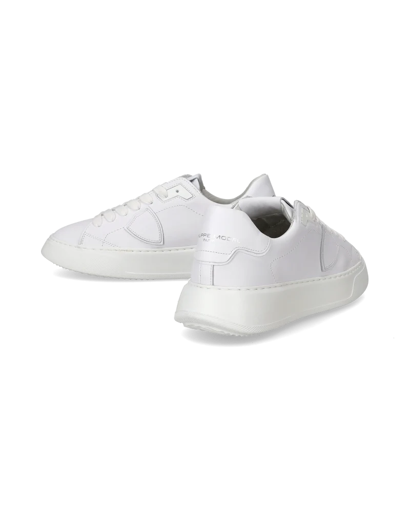 Women's Temple Low-Top Sneakers in Leather, White