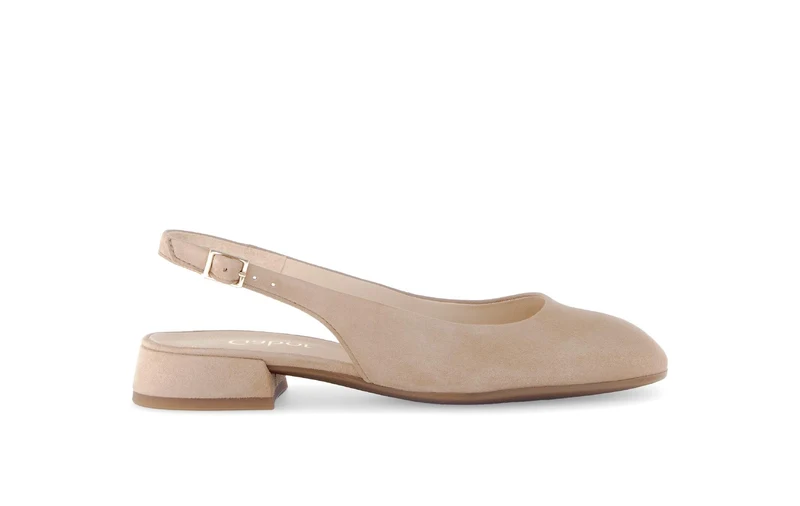 Escarpins bride arrière beiges en Nubuck