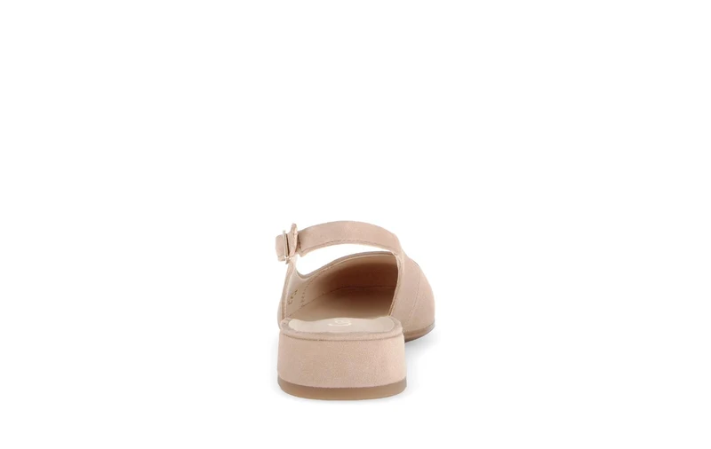 Escarpins bride arrière beiges en Nubuck