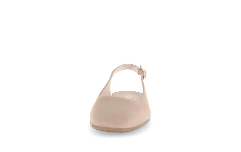 Escarpins bride arrière beiges en Nubuck
