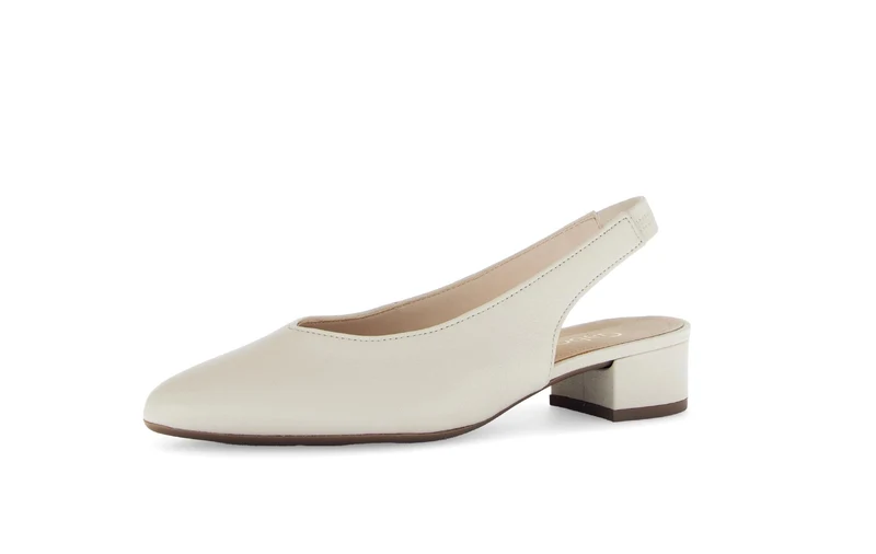 Escarpins Brides arrière crème en cuir