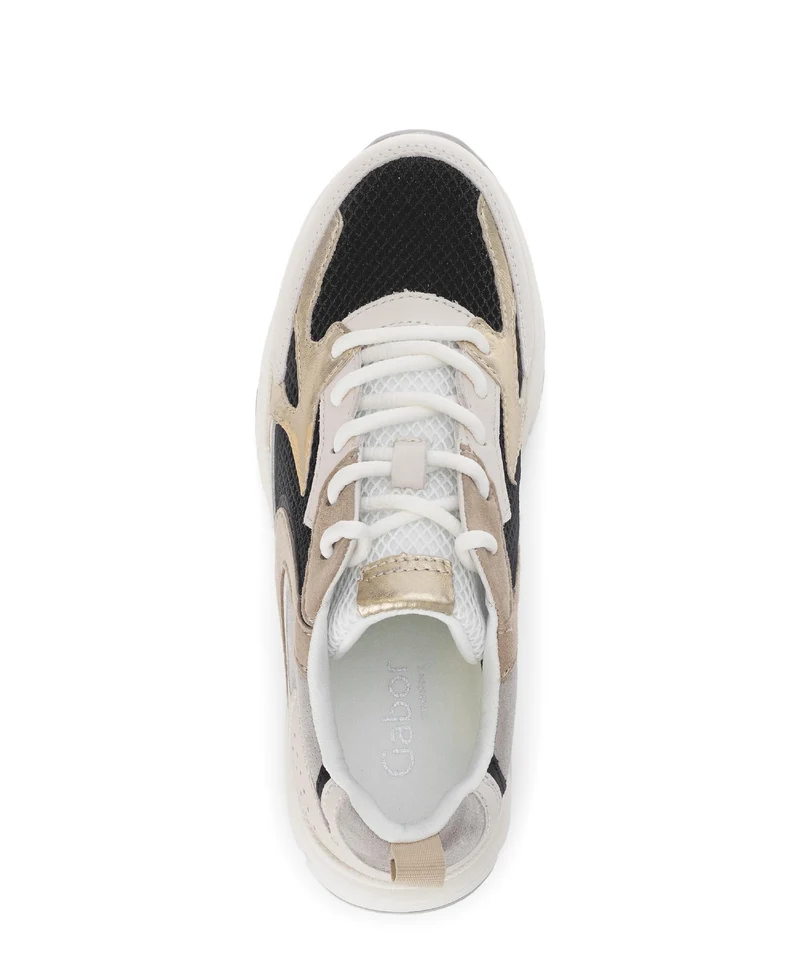 Baskets beiges en cuir