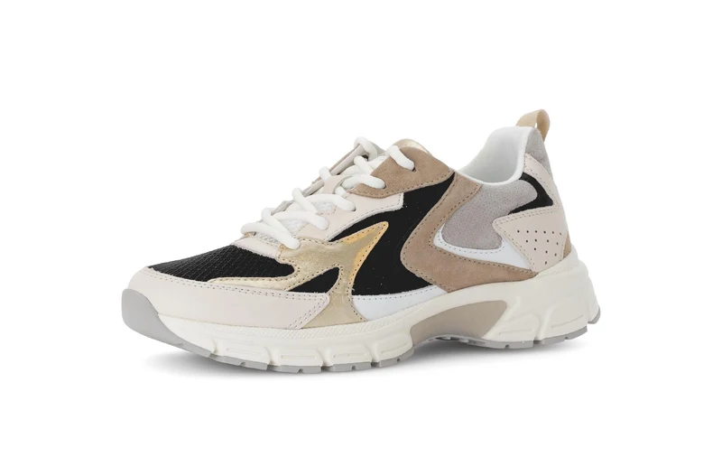 Baskets beiges en cuir