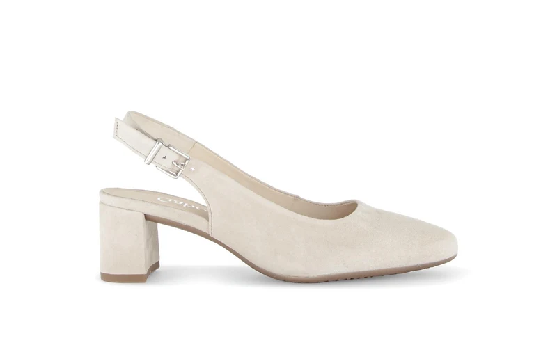 Escarpins brides arrière beiges en nubuck
