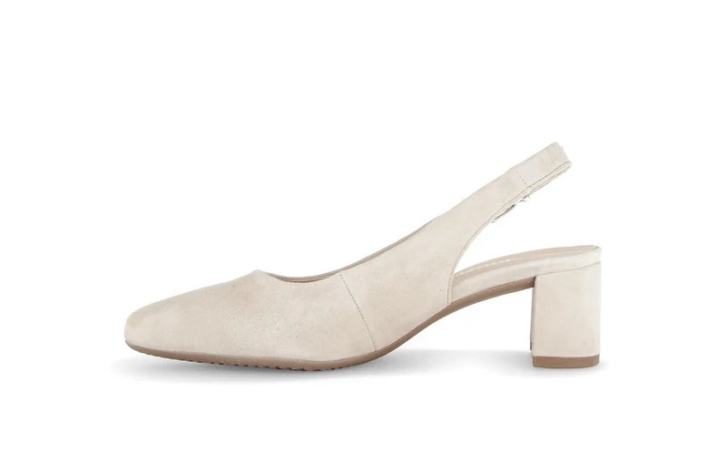 Escarpins brides arrière beiges en nubuck