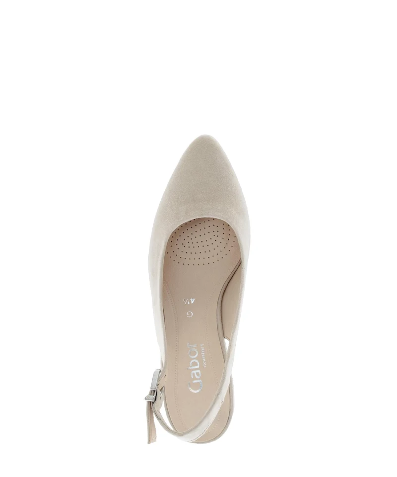 Escarpins brides arrière beiges en nubuck