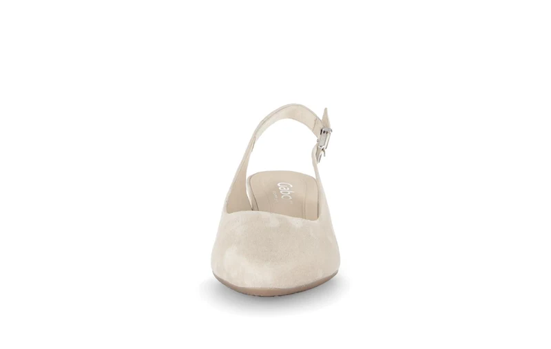 Escarpins brides arrière beiges en nubuck