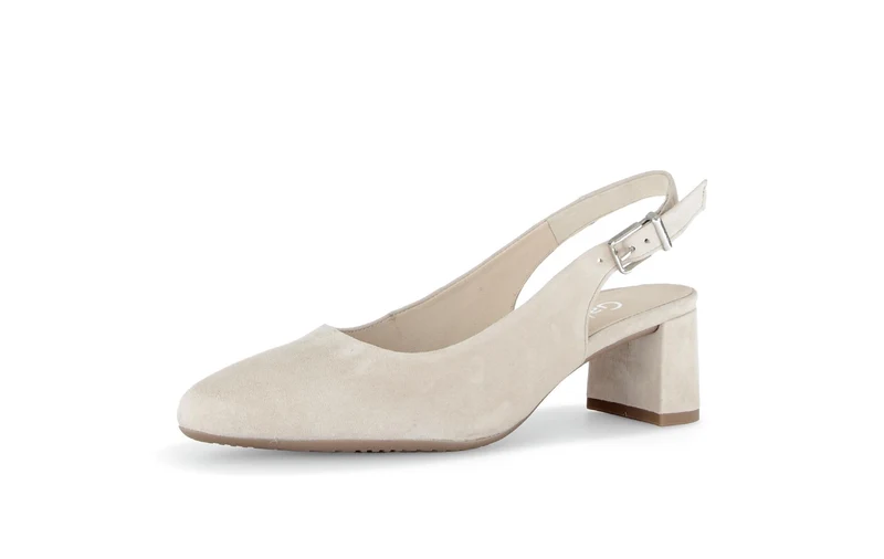 Escarpins brides arrière beiges en nubuck