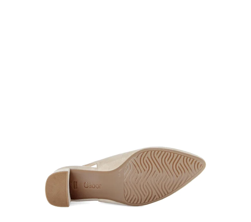 Escarpins brides arrière beiges en nubuck