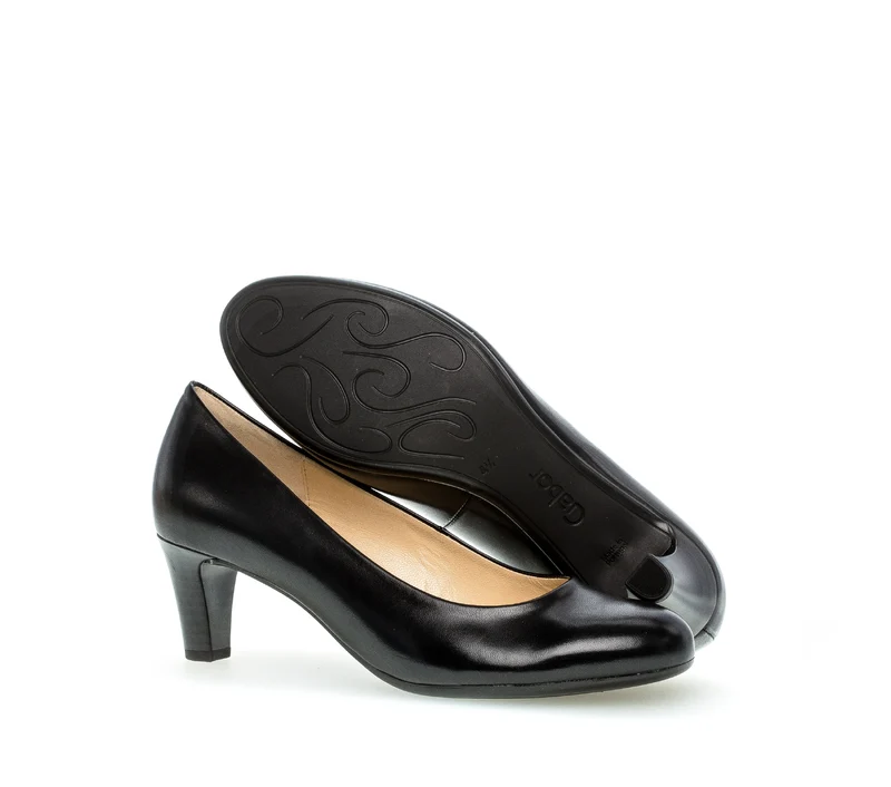 Escarpins noirs en cuir lisse