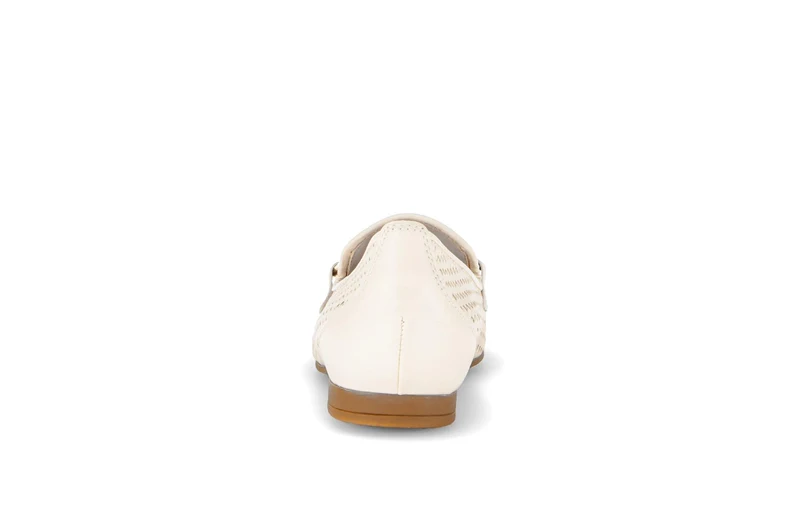 Mocassin (Slip-on) crème en cuir