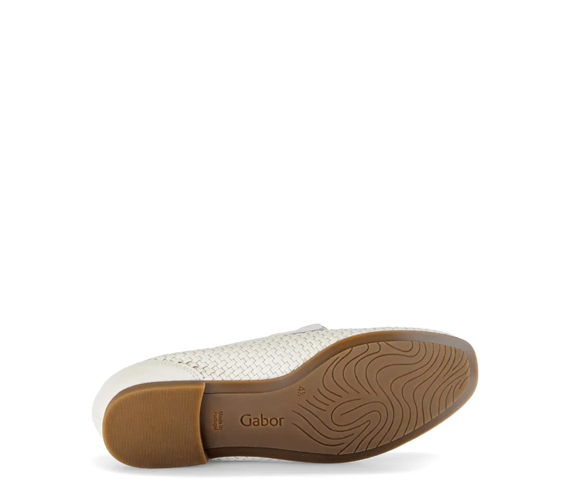 Mocassin (Slip-on) crème en cuir