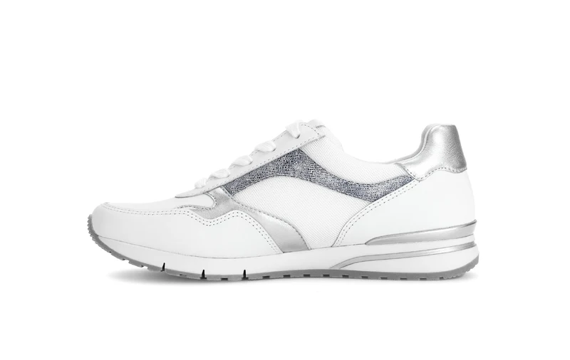 Baskets blanc/argent en cuir