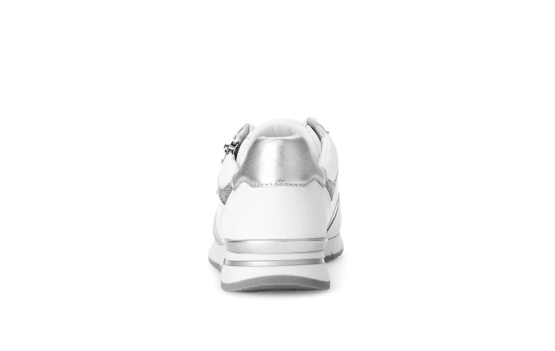 Baskets blanc/argent en cuir